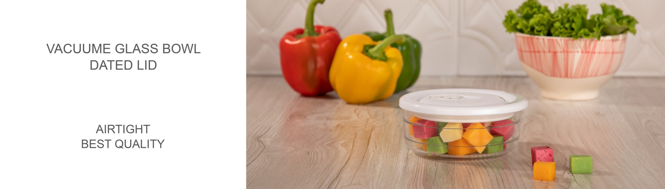 VACUUM GLASS BOWL SET-dated lid NO.3