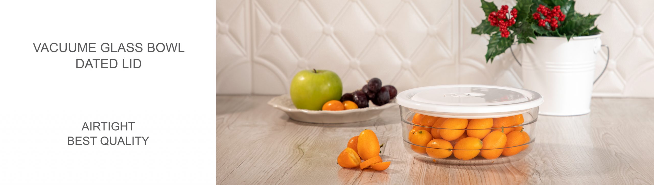 VACUUM GLASS BOWL SET-dated lid NO.2