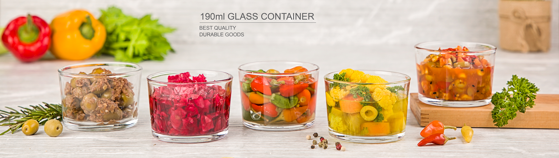 GLASS CONTAINER WITH LID 190 ML
