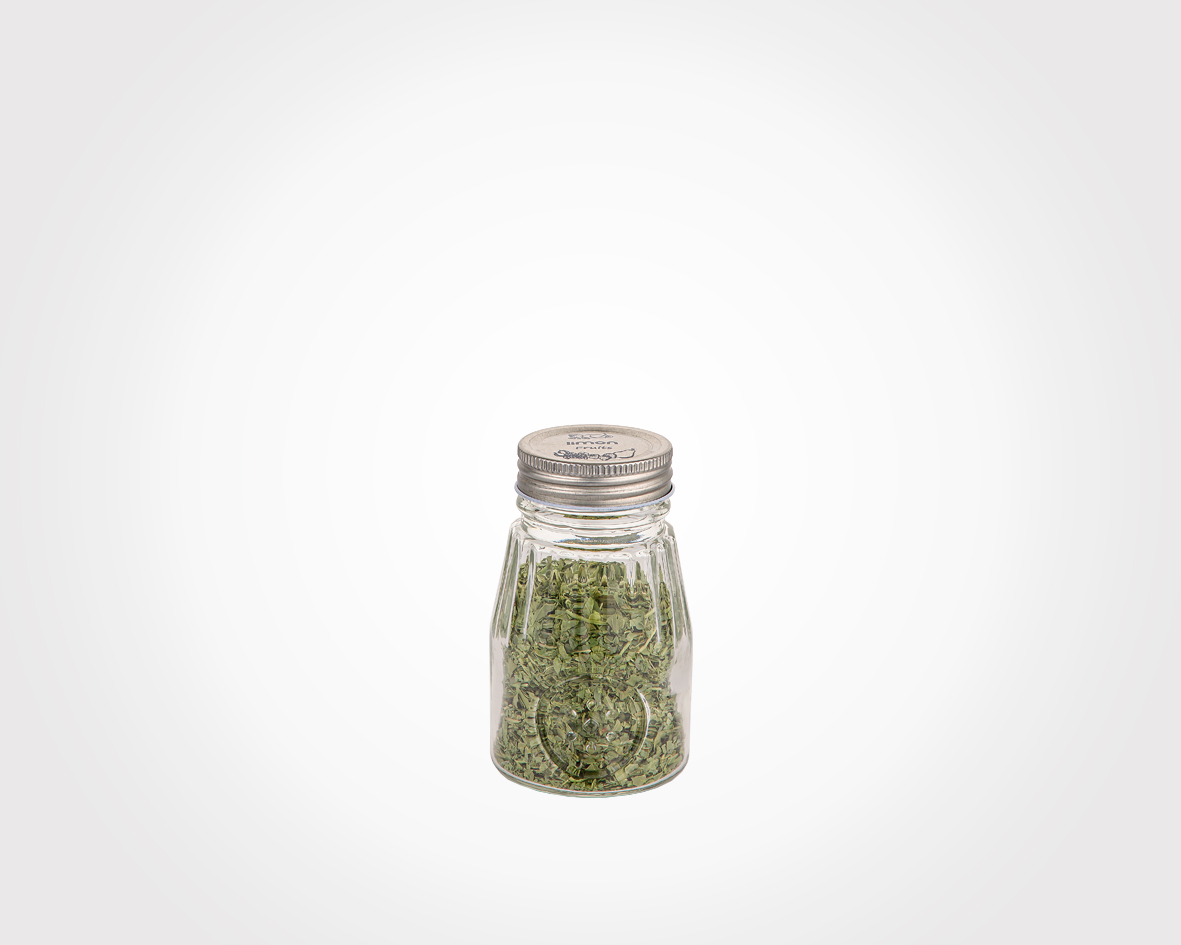 GLASS SPICE JAR WITH METAL LID