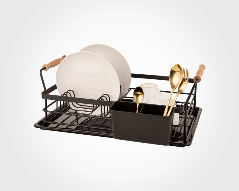 DISH RACK WITH WOODEN HANDLES 1 FLOOR