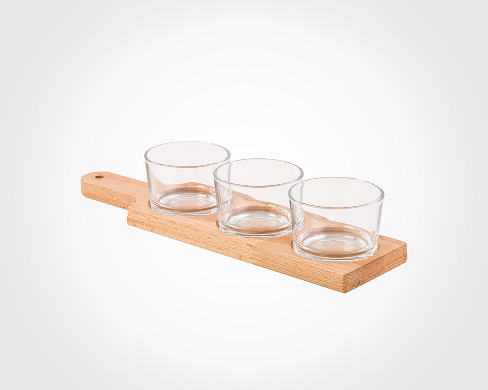 THREE SECTION SNACK SERVING TRAY