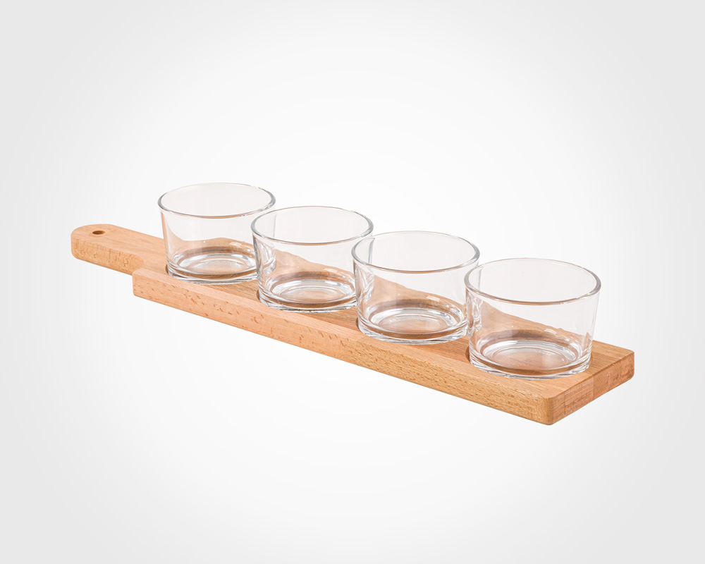 FOUR SECTION SNACK SERVING TRAY