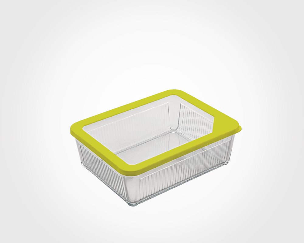 Glass container 2.250 L with lid