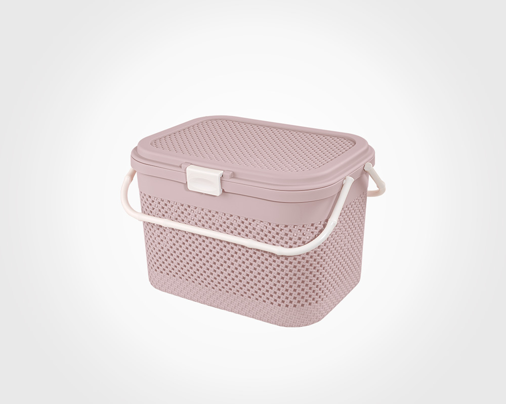 PICNIC BASKET WITH LID KNIT DESIGN