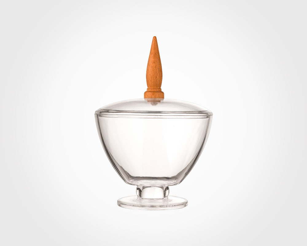 Acrylic sweet jar with wooden handle