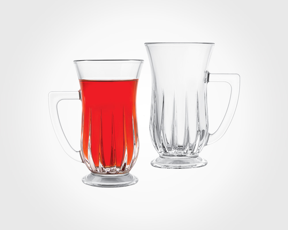Glass tea cup with handle 150cc