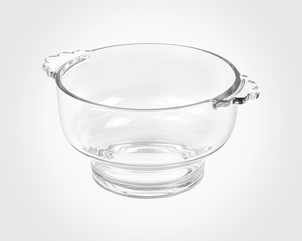 Glass bowl with handle