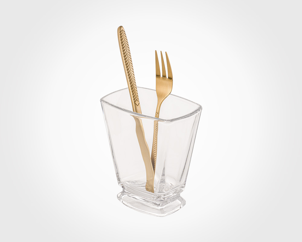 GLASS FORK & KNIFE HOLDER