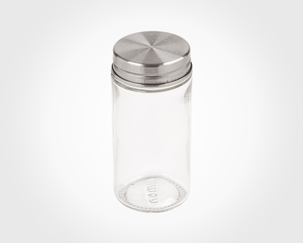 GLASS SPICE JAR WITH METAL LID 100ML