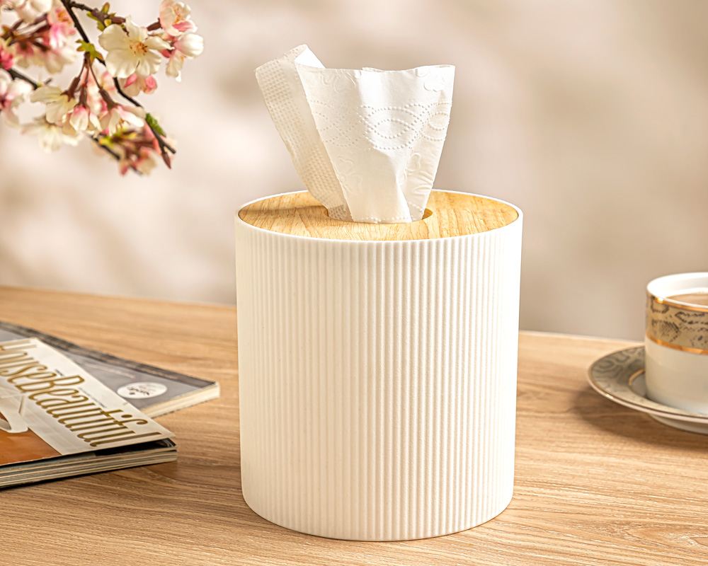 جا دستمال استوانه ای رویه چوبی