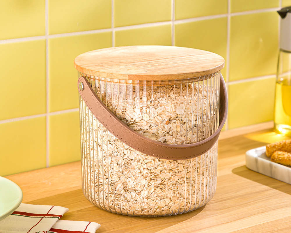 سطل شیاردار درب چوبی 3 لیتر